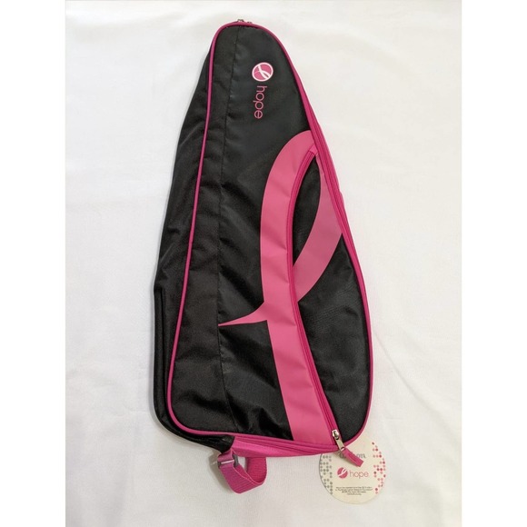 WILSON HOPE BREAST CANCER AWARENESS 4-RACKET BAG 2 ZIPPERED COMPARTMENTS BLACK